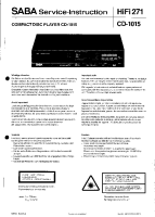 Saba CD1015 - Service Manual 